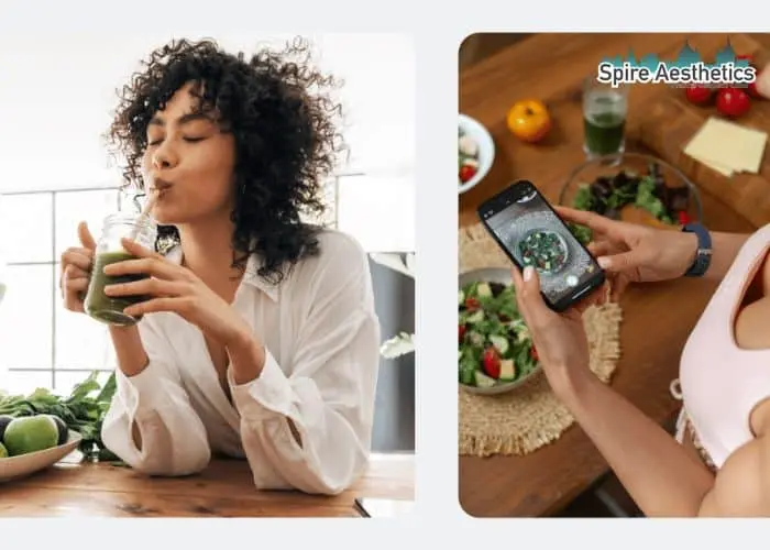 Image of woman looking into her diet and fat freezing Allesley Green to improve her health